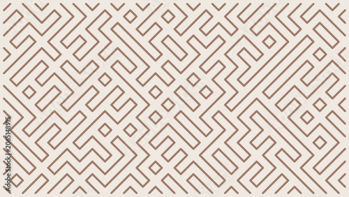 Canvastavla Seamless Truchet vector labyrinth pattern in muted clay brown