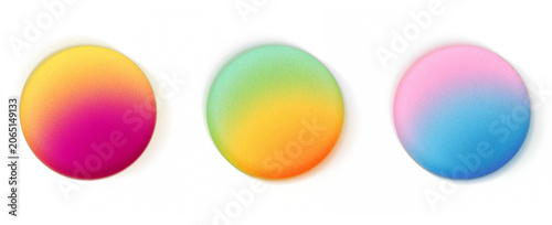 Collection of colorful gradient circle buttons isolated on transparent background. Modern user interface elements suitable for apps, websites, and digital design projects.