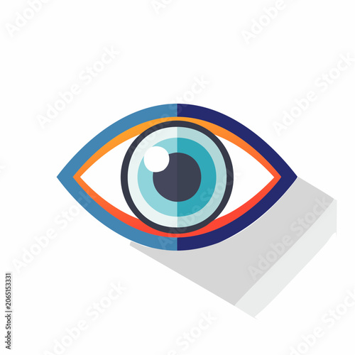 Stylized Eye Icon with Shadow