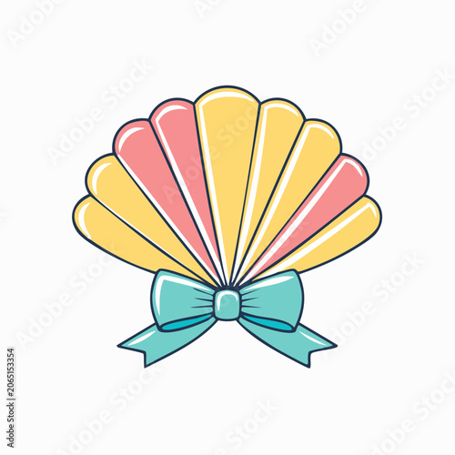 Stylized Seashell with a Bow
