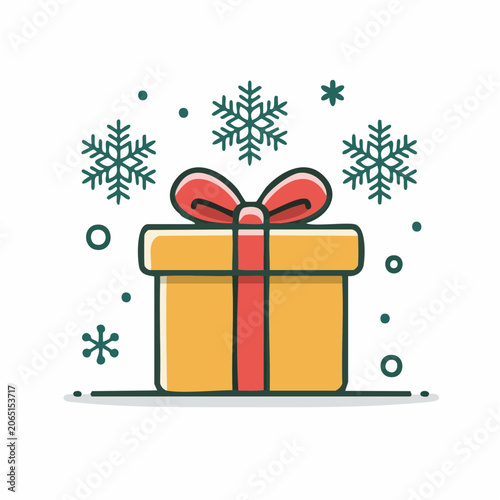 Gift Box with Snowflakes