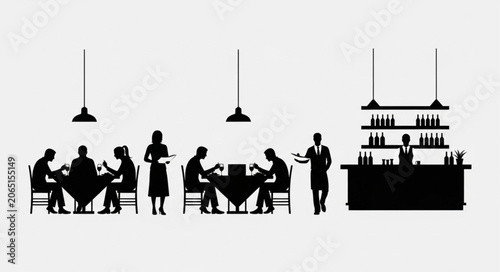 Foto silhouettes of business people