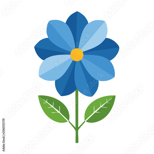 Blue flower flat design illustration