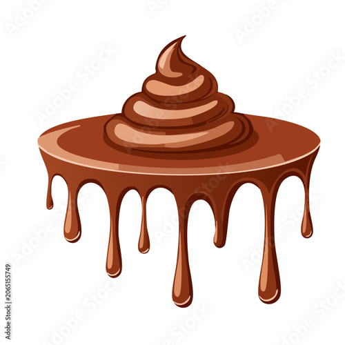 Cartoon Chocolate Swirl with Dripping Chocolate