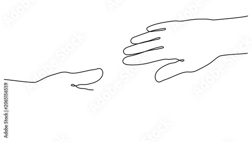Diverse Hands Stacked In Unity Gesture Representing Interracial Friendship Love Teamwork Support Inclusion One Line Art. Hand Drawn Community Equality Continuous Drawing Outline animation 4k