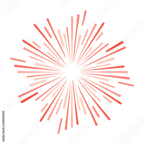 Minimalist Red Firework Burst Illustration