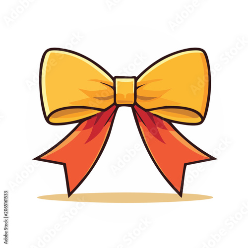 Yellow and orange gift bow illustration