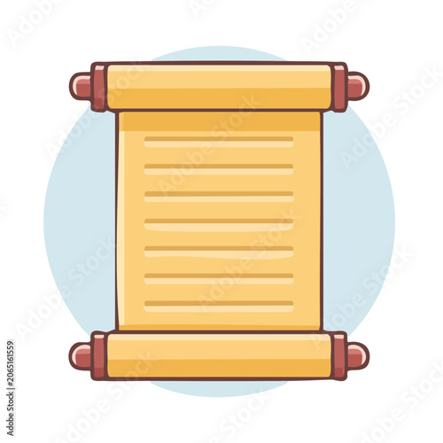 Ancient Scroll with Rolled Parchment Illustration
