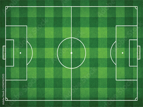  Professional Football Field Top View with Realistic Turf Texture Vector Illustration