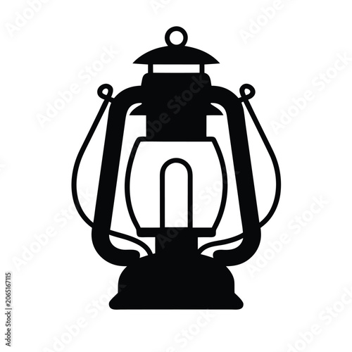 Vintage Kerosene Lantern Vector Icon