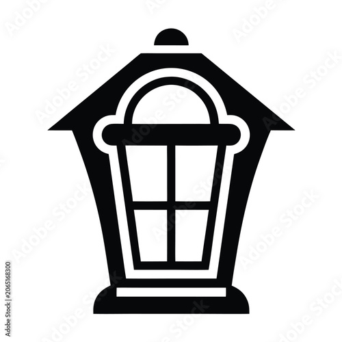Window Pane Lantern Vector Icon
Cottage Style Lantern Black and White Design