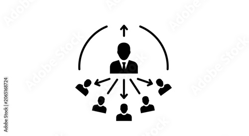 Business Person Connecting People Network Illustration.