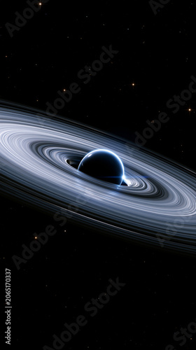 Colorful accretion disk swirling around a black hole in deep space with glowing blue and orange cosmic light.