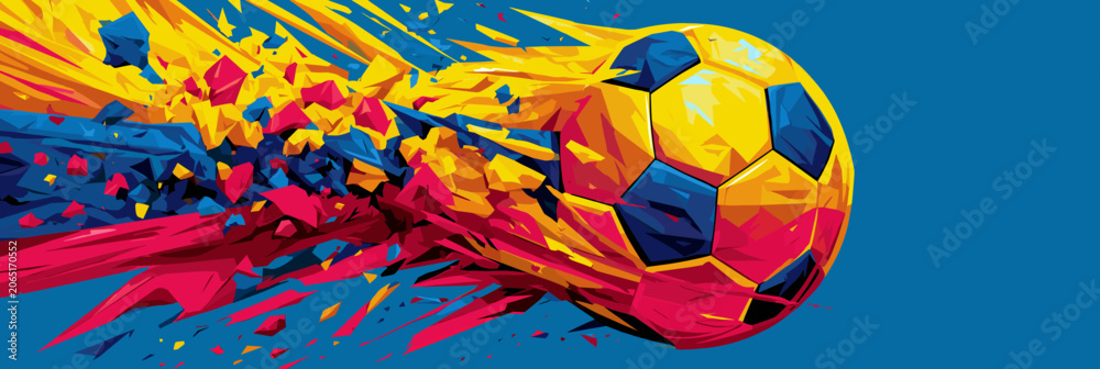 Naklejka premium Colombia soccer banner. Colombia football wallpaper. Dynamic national football team poster 