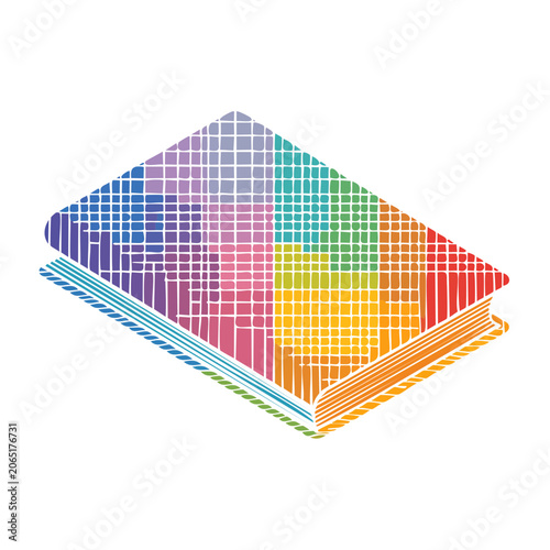 Colorful Stack of Books in Isometric Style