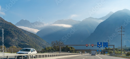 Alpine roadside scenery