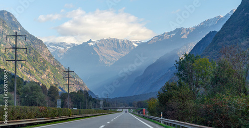 Alpine roadside scenery