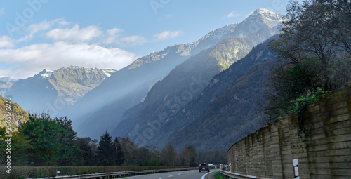 Alpine roadside scenery