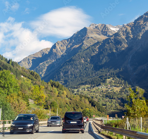 Alpine roadside scenery