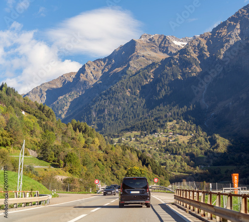 Alpine roadside scenery