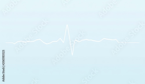 Calm Light Blue Gradient Heartbeat Line Abstract