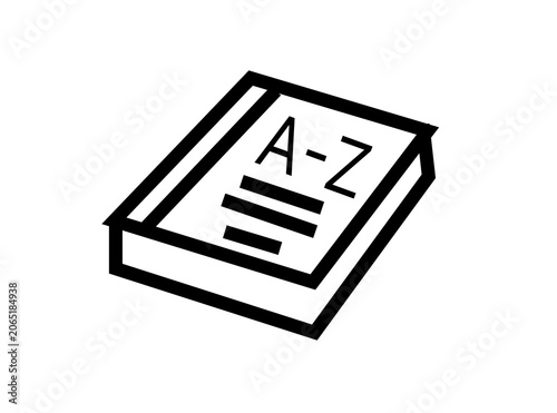 vector illustration of a dictionary book outline icon 
