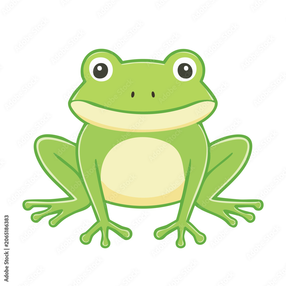 Fototapeta premium Cute cartoon frog illustration