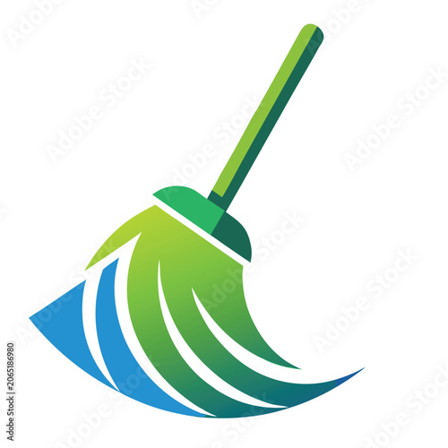 logo vector design clean minimalist broom