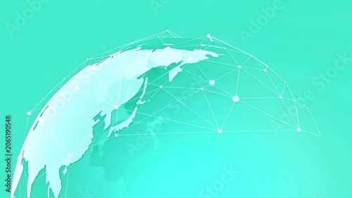 Digital Globe with Network Connections in Turquoise