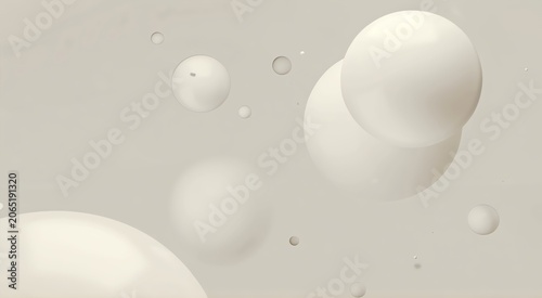 White Bubbles Floating in Soft Light