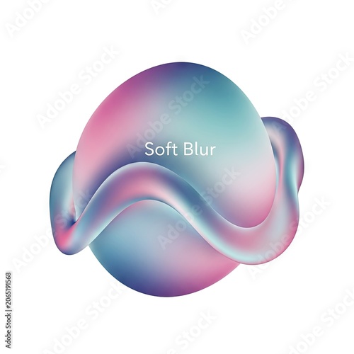 Abstract Soft Blur Gradient Sphere with Wavy Element.