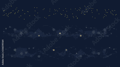 Canvas-taulu Fluid Wave Formations With Scattered Lights Dark Blue Background
