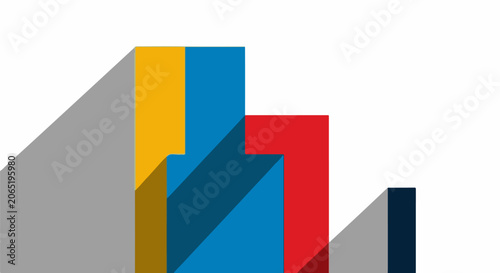 A colorful 3D bar graph with various colored blocks