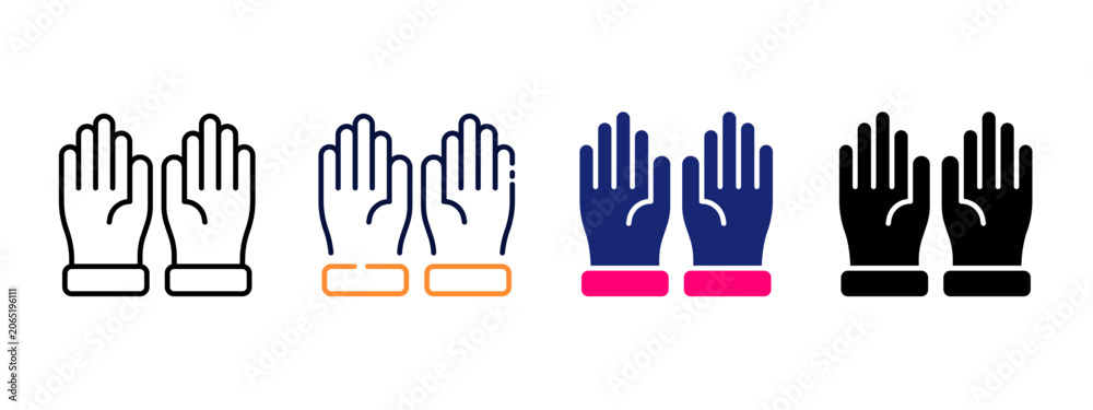 Obraz premium Cleaning Gloves Hand Protection Equipment Icon for Household Sanitation and Hygiene