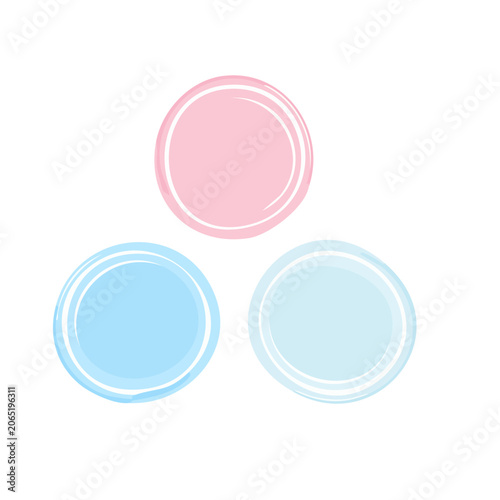 Three Minimalist Circles in Flat Design