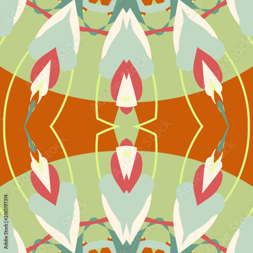 Photos Kaleidoscopic ornamental pattern in christmas scandinavian winter tones with oce