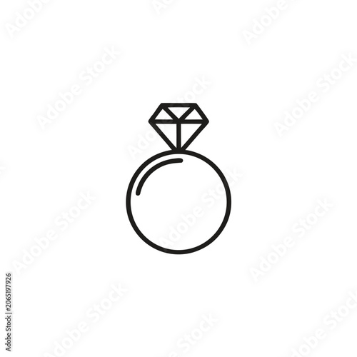 Elegant Engagement Ring Line Art