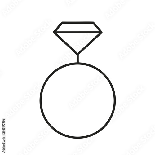 Diamond Ring Outline Vector Icon