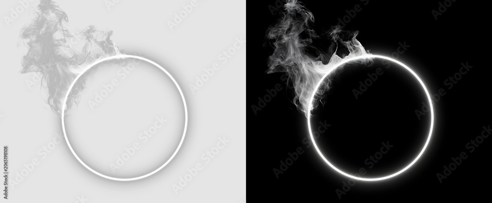 Fototapeta premium Radiant White Portal Frame with Soft Fog Illumination PNG