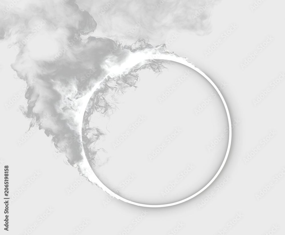 Fototapeta premium Crystal White Energy Portal with Floating Smoke Effects PNG