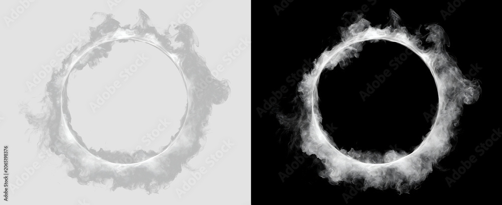 Fototapeta premium White Plasma Gateway Ring with Radiant Fog Texture PNG