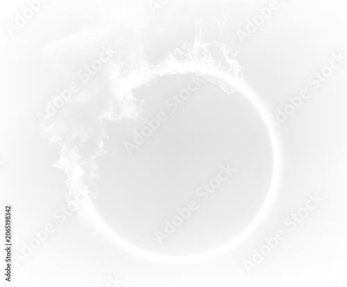 Foto White Cosmic Energy Ring with Glowing Vapor Halo PNG