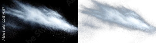 Panel kuchenny z motywem Realistic White Powder Blast Isolated on Transparent PNG