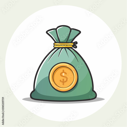 Money Bag with Dollar Coin Icon