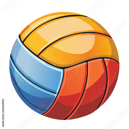 Volleyball illustration on white background