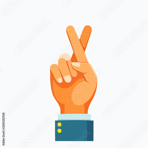 Fingers Crossed Hand Gesture