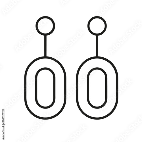 Drop Earrings Outline Vector Icon