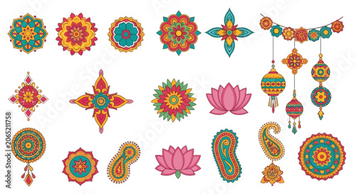 Vibrant Indian Diwali Festival Decorations.