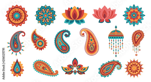 Vibrant Indian Paisley and Floral Patterns.