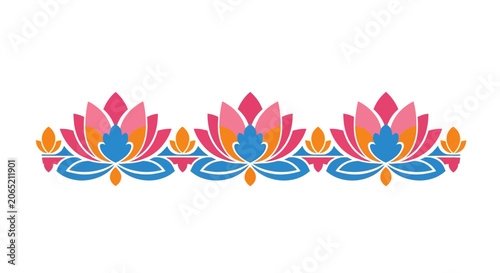 Vibrant Pink Lotus Flower Graphic Design.